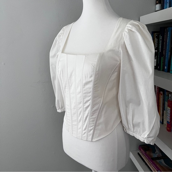 Jason Wu Black Corset Puff Sleeve Renaissance Blouse Size M - Picture 7 of 11